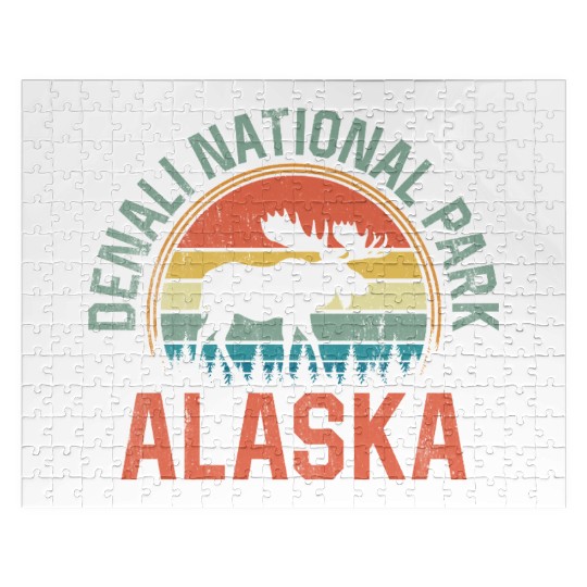 Denali National Park Alaska Moose Hiking Nature Jigsaw Puzzles