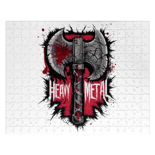 Heavy Metal Axe Graphic Inspired Design Jigsaw Puzzles