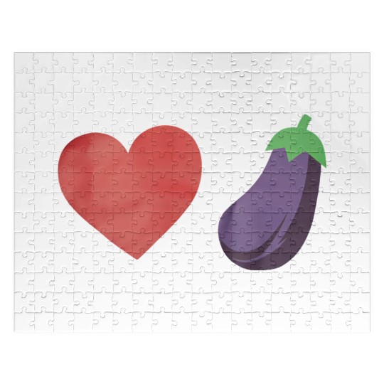 Love Eggplant Funny Gay LGBTQ Pride Jigsaw Puzzles
