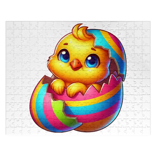 Cute Chick Cartoon Colorful Easter Egg Hatching Jigsaw Puzzles