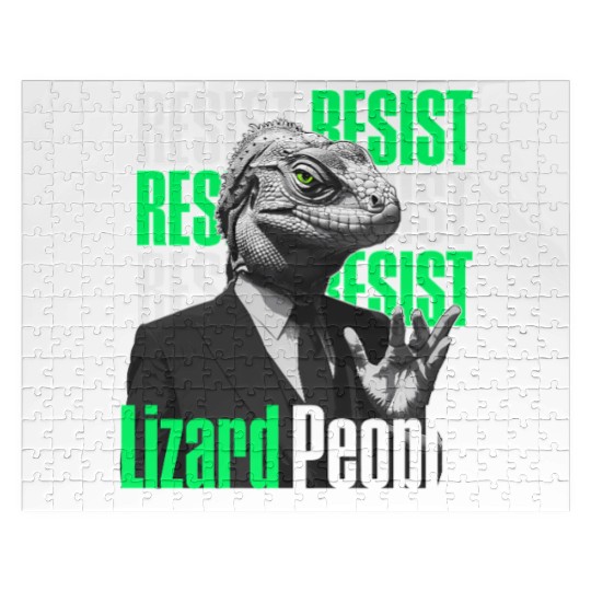 Resist Reptilians Lizard People Jigsaw Puzzles