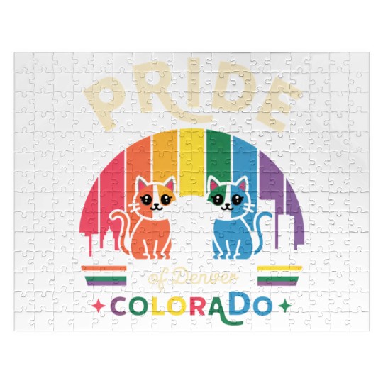 Pride of Dallas City Texas USA Rainbow Flag Jigsaw Puzzles