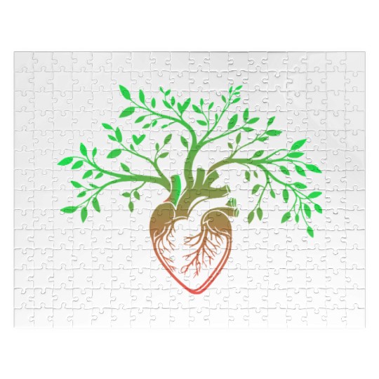 Nature-Inspired Anatomical Heart & Tree Design Jigsaw Puzzles