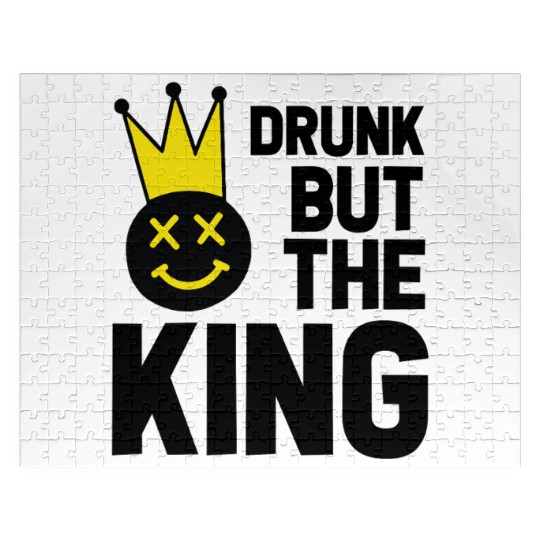 Drunk But The King Funny Party Outfit Jigsaw Puzzles