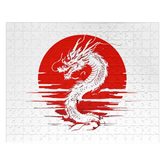 Dragon Rising Under the Blood Moon Jigsaw Puzzles