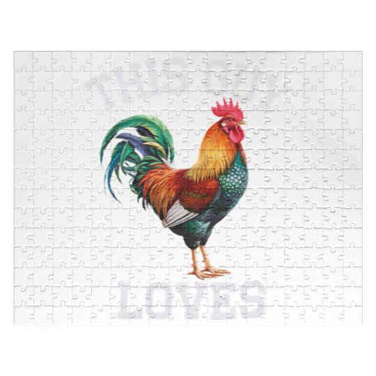 This Guy Loves Cock Chicken Bird Funny Gay Jigsaw Puzzles