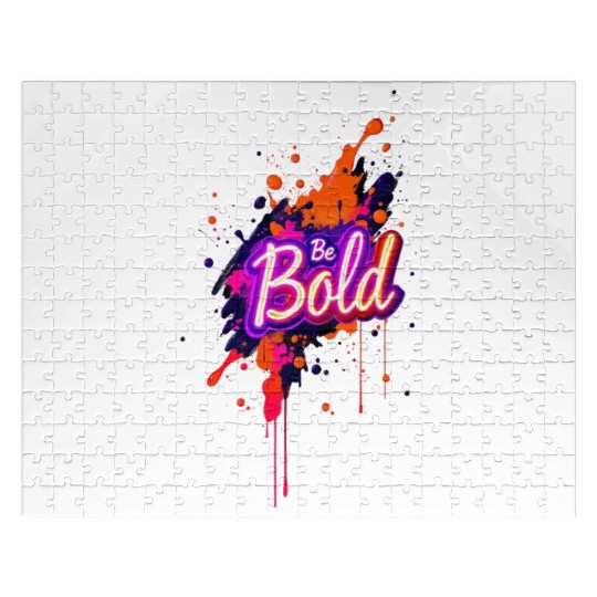 Inspirational Neon Colors Be Bold Motivational Gra Jigsaw Puzzles