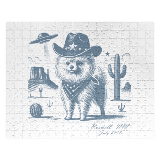 Roswell Cowboy Pomeranian – Alien Encounter Jigsaw Puzzles