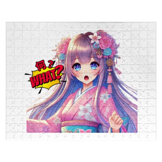 Kawaii Kimono Girl Jigsaw Puzzles