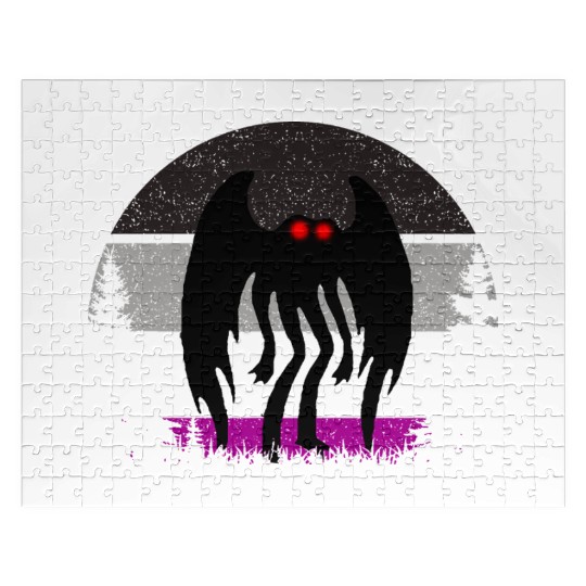 Retro ACE Mothman Asexual Pride Point pleasant Cry Jigsaw Puzzles