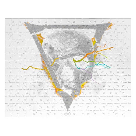 Skull Triangle Fire Jigsaw Puzzles | Psychedelic Rock dark