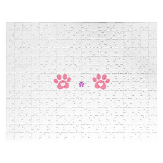 Lesbian Heartbeat Paw Prints Cute Pet Pride Love Jigsaw Puzzles