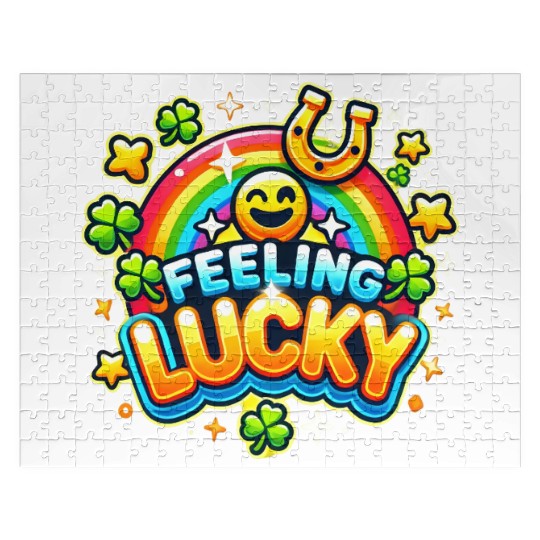 Feeling Lucky - Vibrant Celebration Design Jigsaw Puzzles