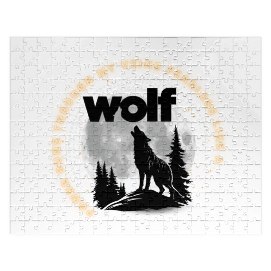 Fearless Wolf Full Moon Jigsaw Puzzles