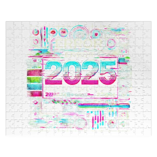 Futuristic Glitch Aesthetic Cyberpunk Design Jigsaw Puzzles