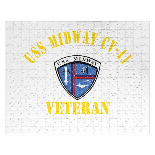 USS Midway CV 41 Aircraft Carrier Veteran USA F Jigsaw Puzzles
