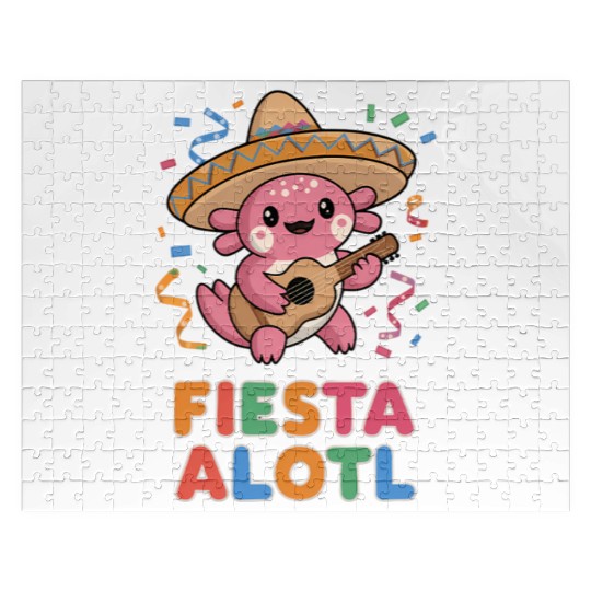 Axolotl With Sombrero And Guitar Jigsaw Puzzles