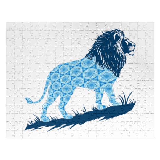 Star of David Pattern 2 Lion of Judah Jigsaw Puzzles