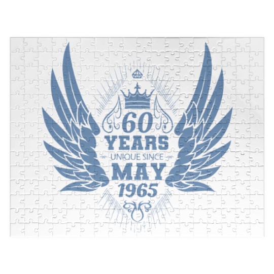 60th birthday angel wings unique since May 1965 Jigsaw Puzzles