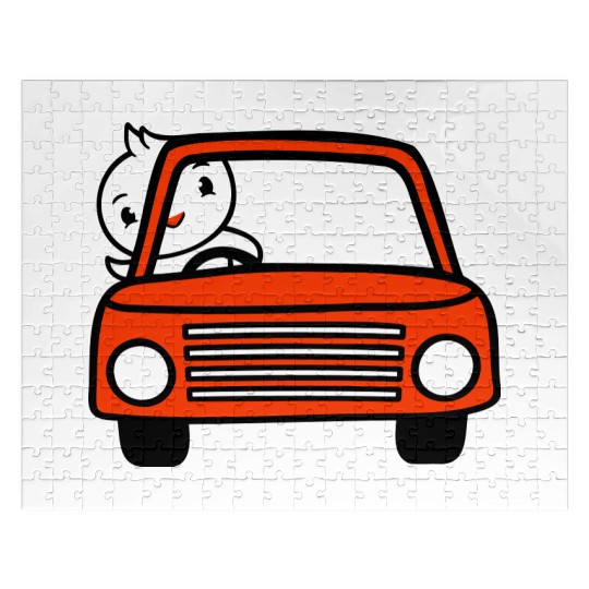 Duck Car Driver Fast Vehicle Greeting Waving Cute Jigsaw Puzzles