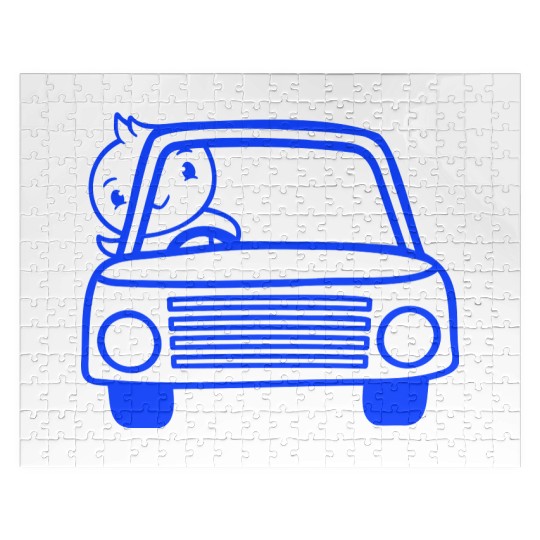 Duck Car Driver Fast Vehicle Greeting Waving Cute Jigsaw Puzzles