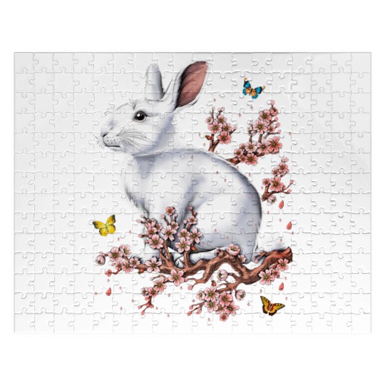 Rabbit Cherry Blossom FULL Jigsaw Puzzles