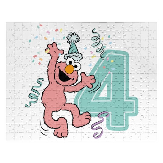 Sesame Street Birthday Design With Elmo 4 Years Jigsaw Puzzles