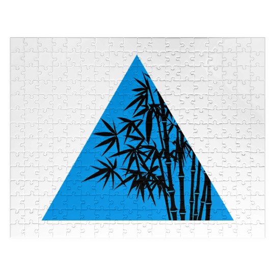 A Blue Triangle and Bamboo Jigsaw Puzzles