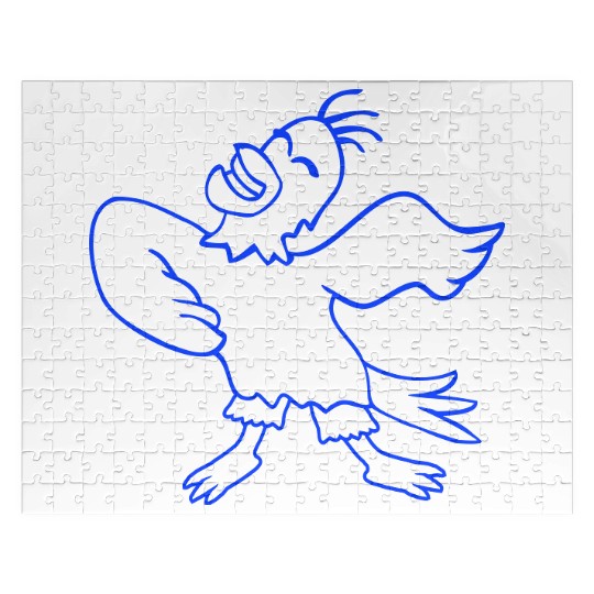 Seagull bird dances happily celebrates cheerful Jigsaw Puzzles