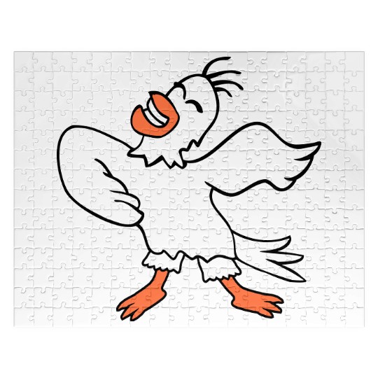 Seagull bird dances happily celebrates cheerful Jigsaw Puzzles