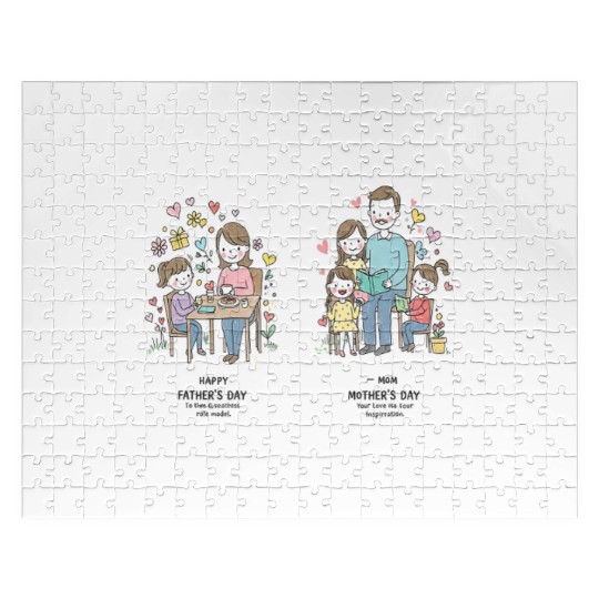 Mother's Day Family Illustration - Versatile Graph Jigsaw Puzzles
