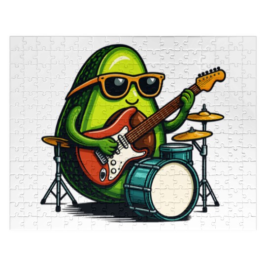 Rockin Avocado Musician Funny Graphic Jigsaw Puzzles