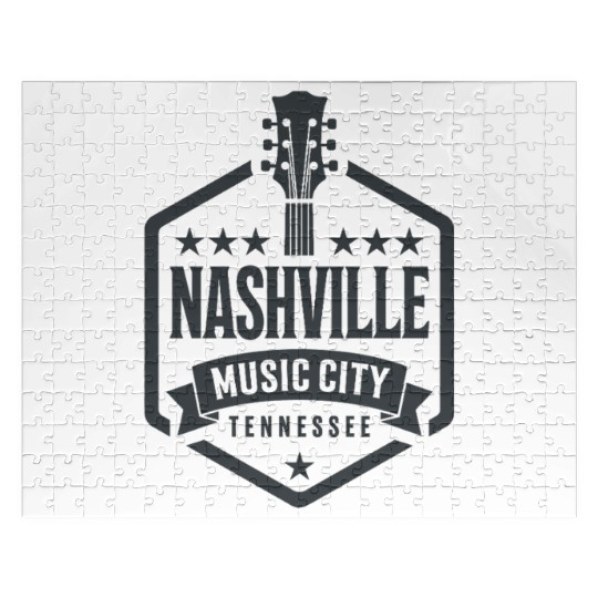 Nashville Music City Guitar Tennessee Jigsaw Puzzles