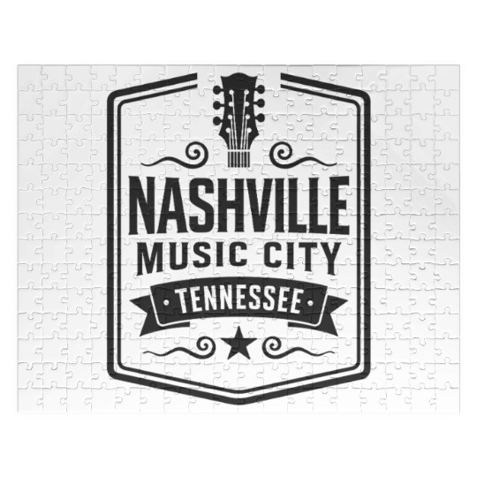 Nashville Music City Guitar Tennessee Jigsaw Puzzles