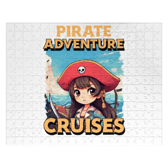 Pirate Adventure Cruises - Anime Travel Poster Jigsaw Puzzles