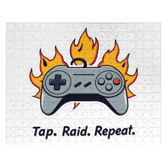 Tap. Raid. Repeat. – Retro Gamer Controller On Fir Jigsaw Puzzles