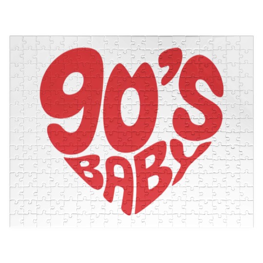 90’s Baby Retro Heart – Nostalgic 90s Kid Throwbac Jigsaw Puzzles