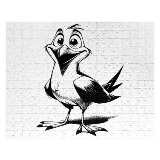 Nice flappy man funny seagull bird Jigsaw Puzzles