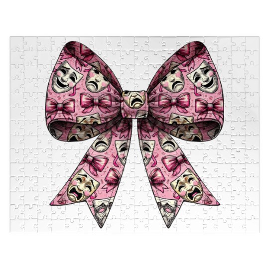 Coquette Bow Theatre Mask Pattern Drama Comedy Jigsaw Puzzles