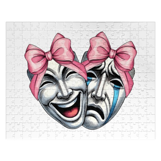 Coquette Bow Theatre Mask Drama Comedy Artist Girl Jigsaw Puzzles