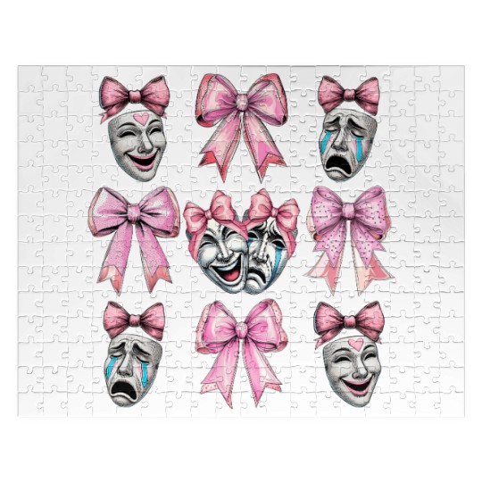 Coquette Bow Theatre Mask Drama Comedy Artist Girl Jigsaw Puzzles