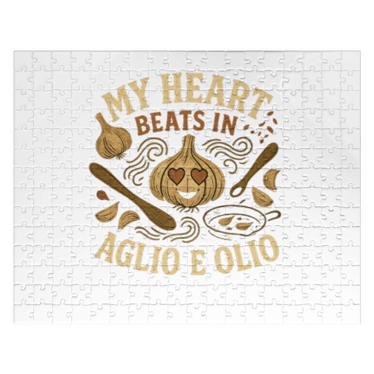 My Heart Beats in Aglio e Olio Cooking Garlic Jigsaw Puzzles
