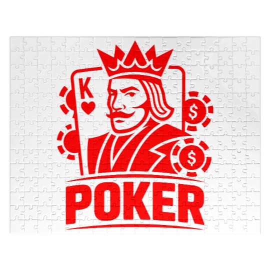 Poker King of Hearts Design Vector One Color Jigsaw Puzzles