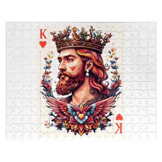 King of Hearts Card Illustration Jigsaw Puzzles