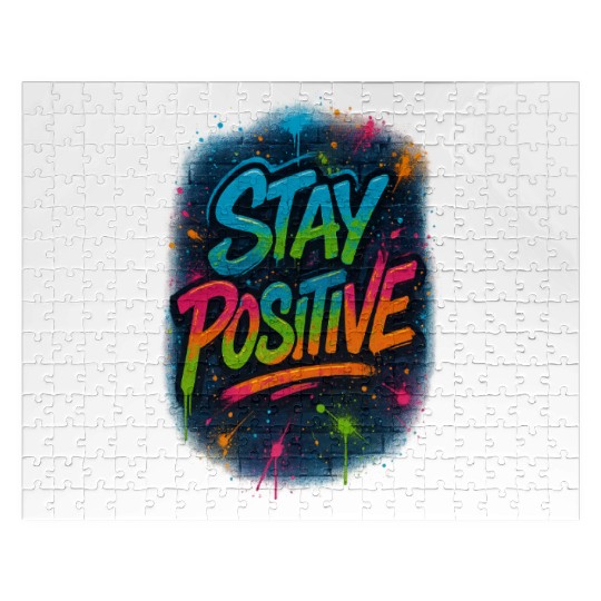 Graffiti Style Stay Positive Urban Art Jigsaw Puzzles