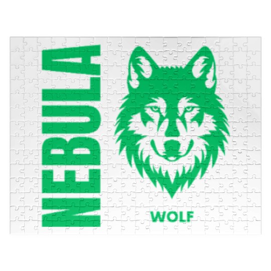 Nebula Wolf –Bold Minimalist Wolf Head Graphic Jigsaw Puzzles