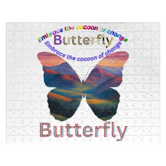 "Vibrant Butterfly 'Embrace Change' Jigsaw Puzzles