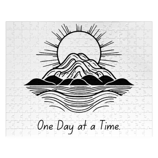 One Day at a Time – Motivational Calm Design Jigsaw Puzzles