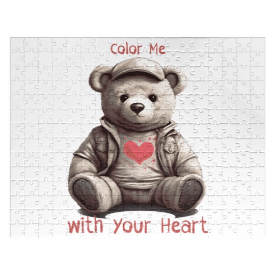 teddy bear - color me with your heart Jigsaw Puzzles