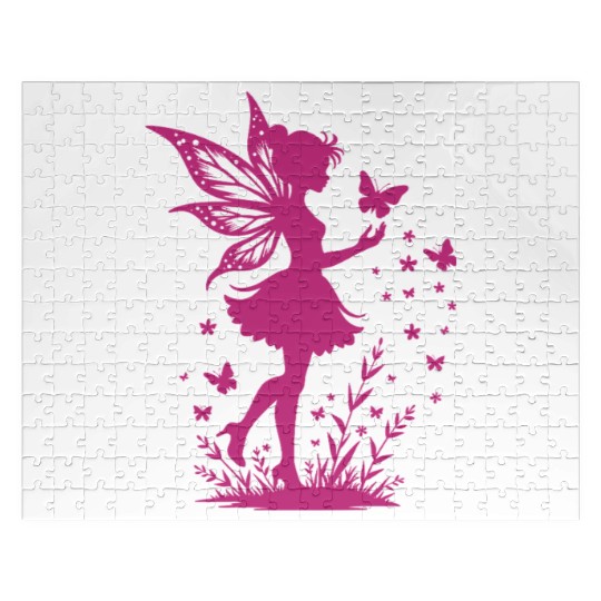 Enchanting Fairy with Flowers and Butterflies Jigsaw Puzzles